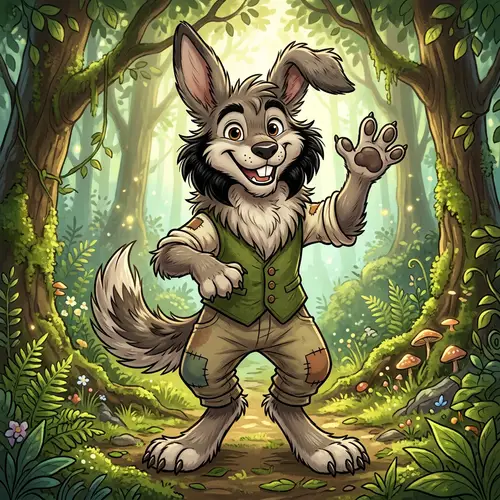 Hybrid Wolf and Rabbit Anthro Character Design