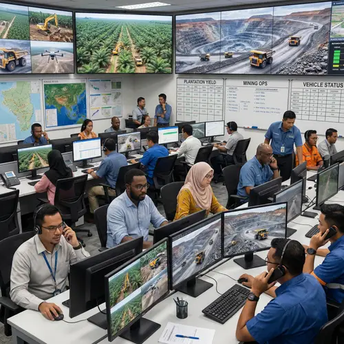 Bustling Command Centre | Monitoring Operations with Diverse Workers