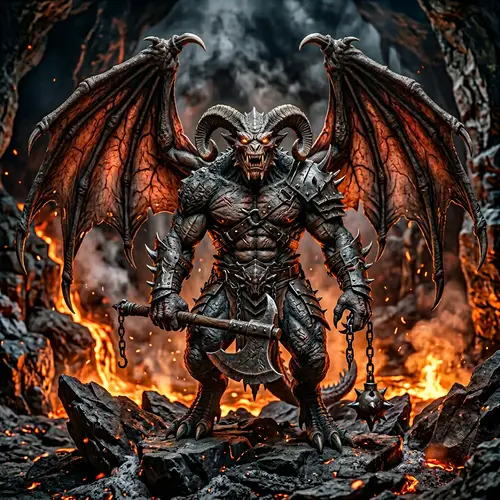 Photorealistic Winged Demon Artwork