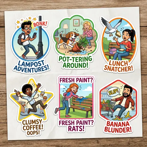 Funny Blunders Stickers: Humorous & Light-hearted Sticker Collection