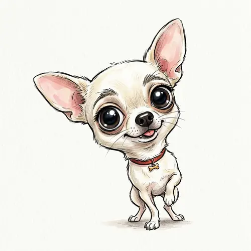 White Chihuahua Caricature