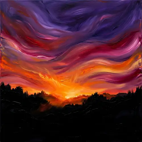 Abstract Sunset Artwork - Vivid Colors & Emotion