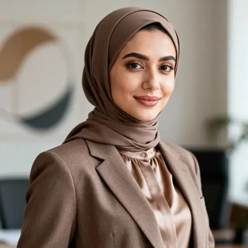 Stylish Office Portrait: Professional Woman in Hijab