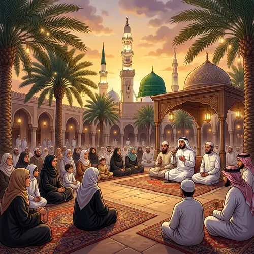 Serene Evening in Madinah: Naat Shareef Gathering