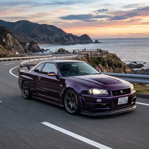 Modern Classic Dark Purple Car with Sporty Features