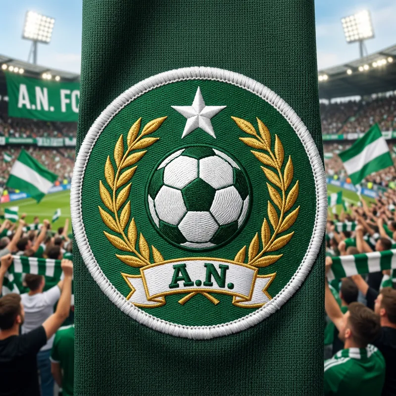 Atletico Nacional Soccer Team Badge - Green Background and Laurel Wreath