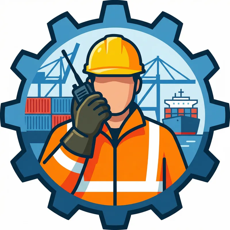 Port Operator Icon: Illustration of Port Worker