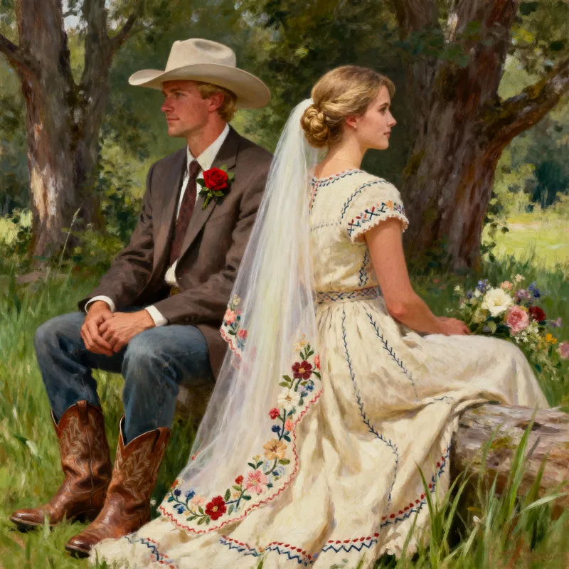 Elegant Wedding Couple in Nature
