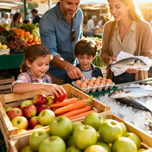 Kids Enjoying Shopping for Fresh Produce