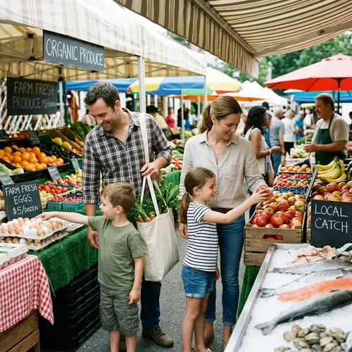 Kids Enjoying Shopping for Fresh Produce