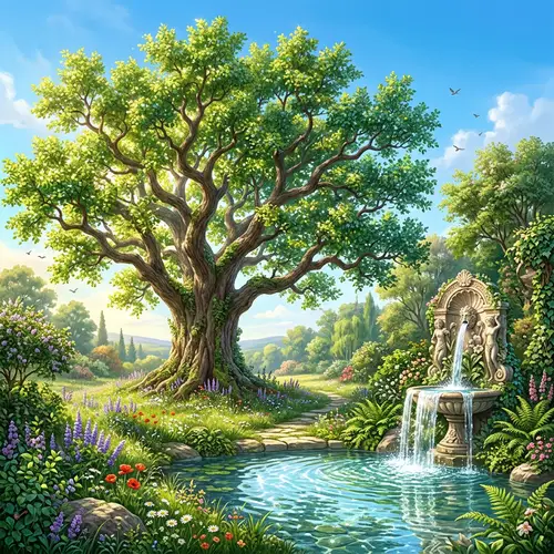 Tree of Eternal Life & Fountain of Youth - Serene Scenery