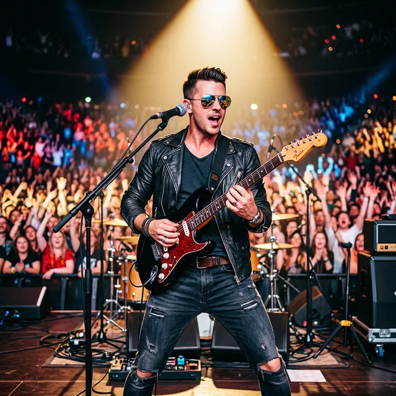 Charismatic Guitarist Shines on Stage Charismatic Guitarist Shines on Stage