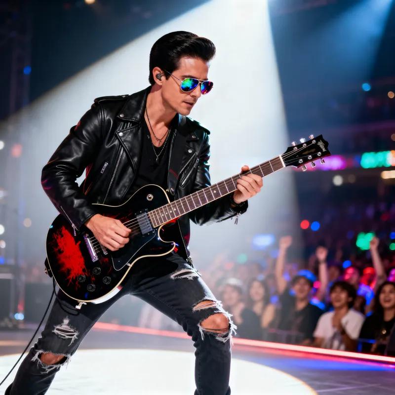 Charismatic Guitarist Shines on Stage