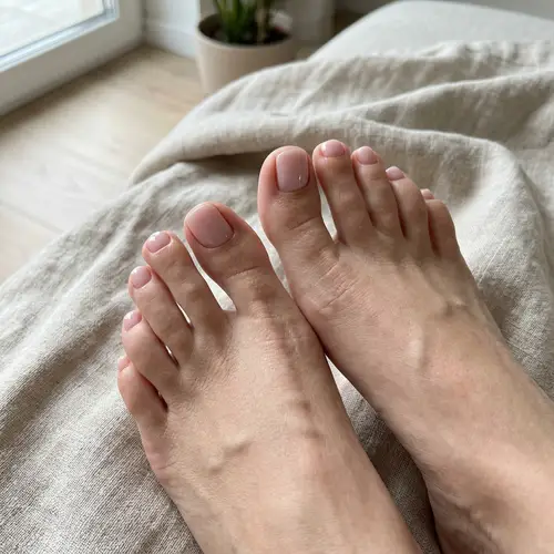 Natural Feet with Beautiful Manicure