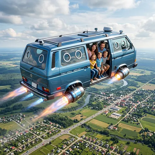 Experience Modern Flight with a Futuristic Minivan