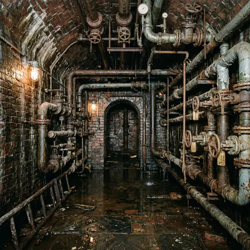 Old Brick Room with Water Pipes - Unique Interiors