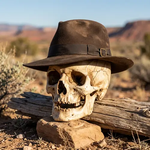 Calavera Skull with Hat - Time-Weathered Beauty
