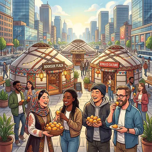 Kyrgyz Yurts in Contemporary Style Cityscape | Cultural Richness