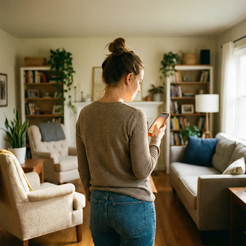Caucasian Woman Engaged with Mobile Phone