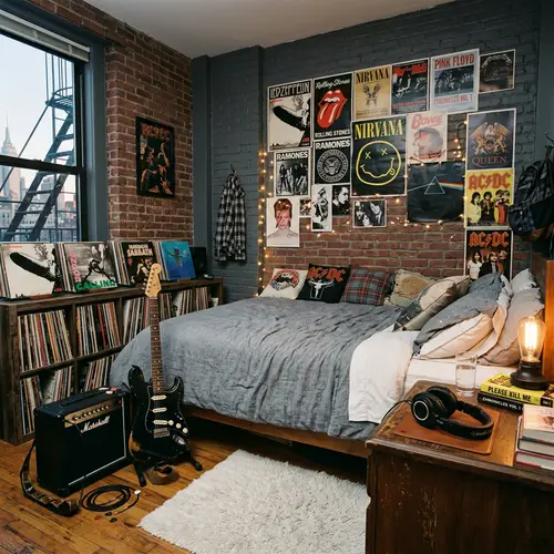 Cozy Teen Rockstar Bedroom in New York