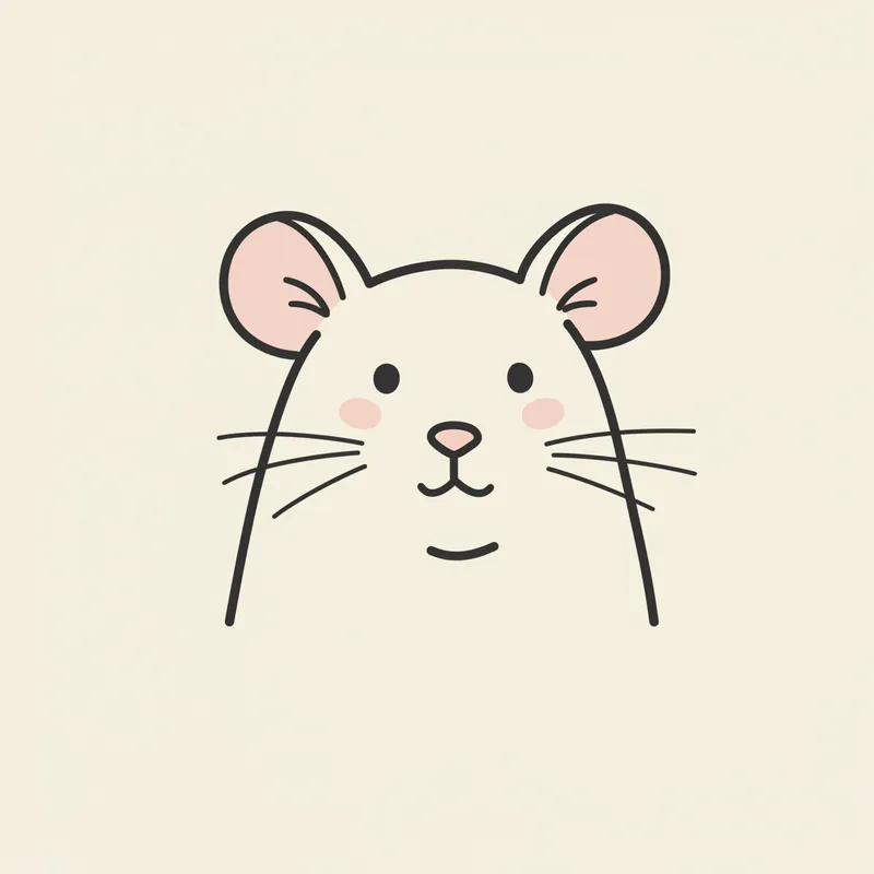 Cute Minimalist Rat Avatar Icon