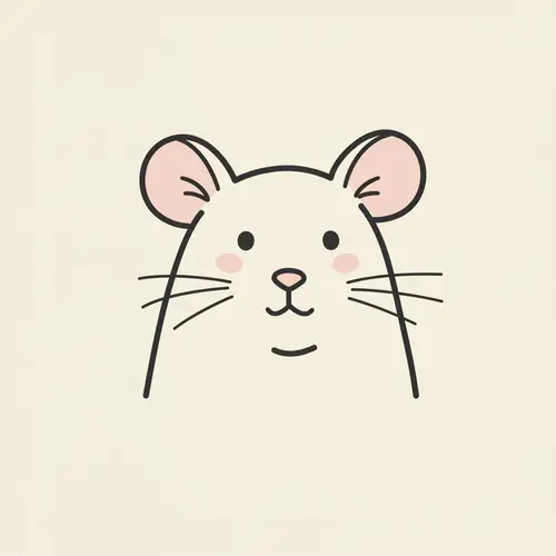 Cute Minimalist Rat Avatar Icon