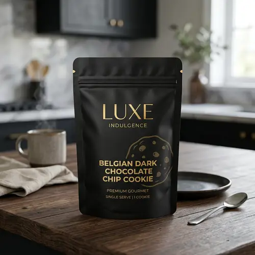 Elegant Matte Black Prepackaged Cookie - Luxe Indulgence