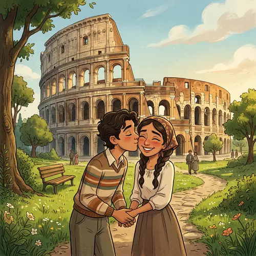 Disney Pixar Style: Teens at Roman Coliseum