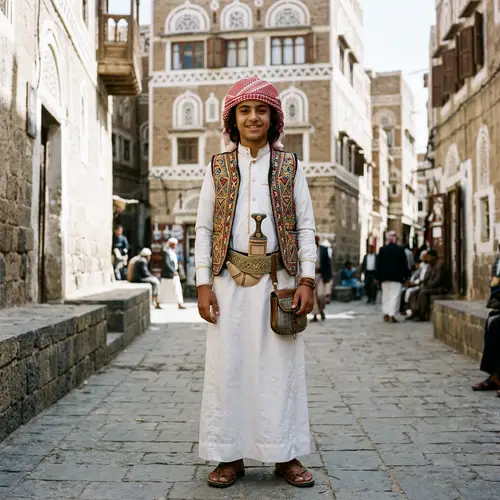 16-Year-Old Yemeni Boy in Traditional Yemeni Clothing