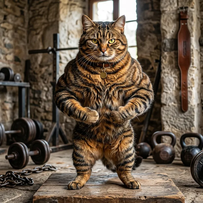 Muscular Cat: Impressive Feline with Robust Physique