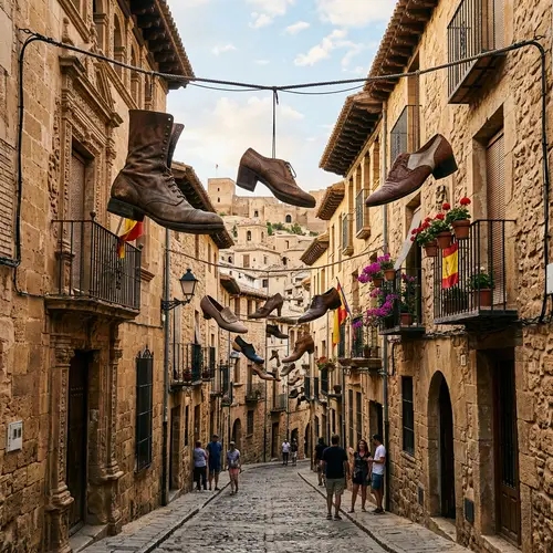Old Town Labyrinth: Lorca-Inspired Stone Houses & Giant Vintage Shoes