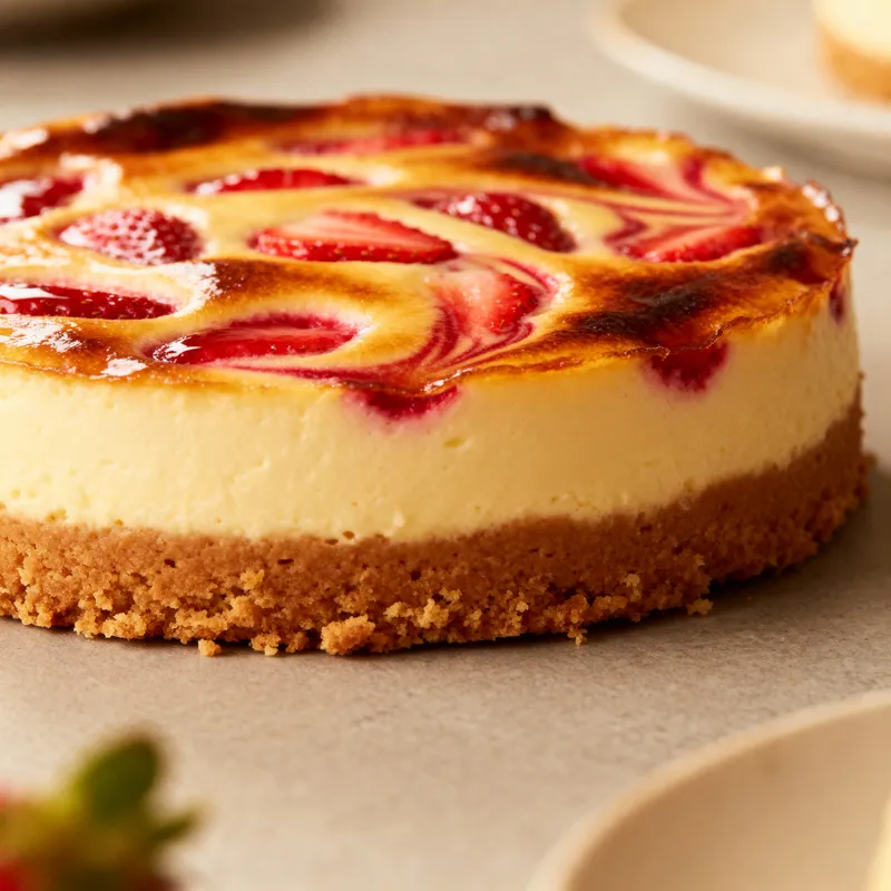 Delicious Strawberry Swirl Cheesecake Recipe