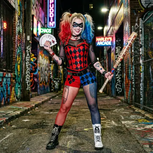 Harly Quinn: Stylish and Playful Look