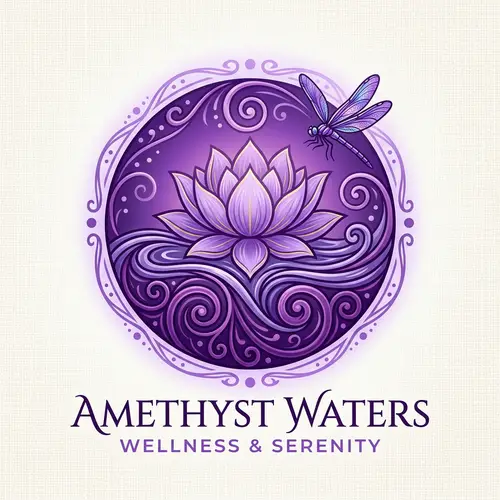 Vibrant Lotus Logo Design with Dragonfly
