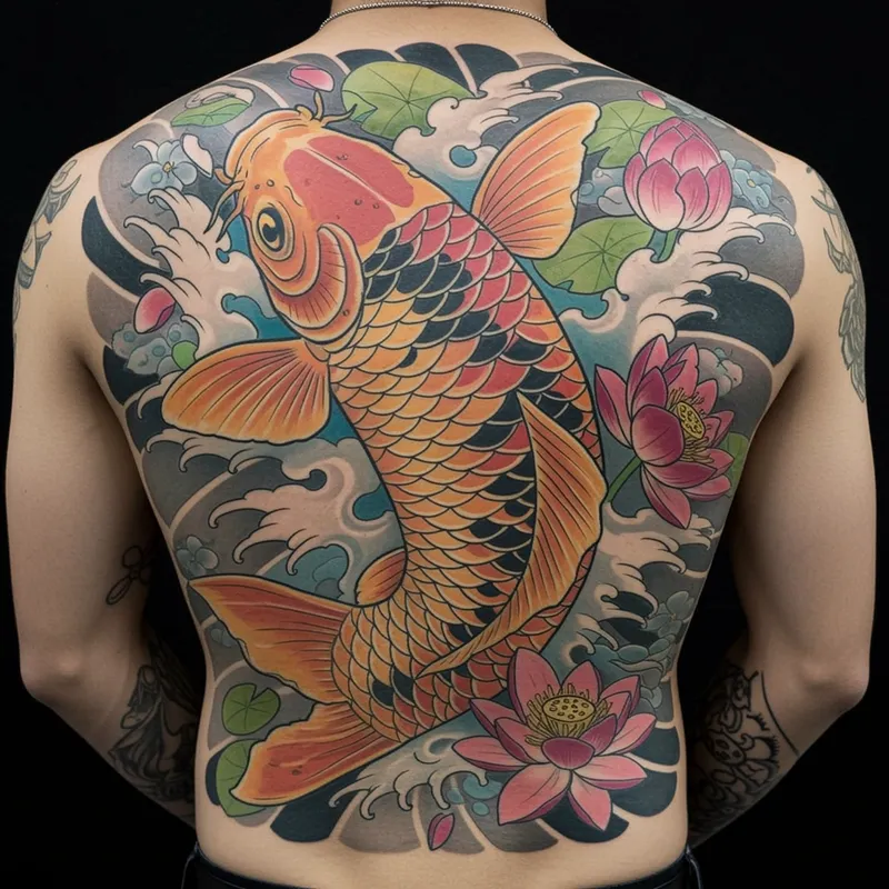 Koi Carp Tattoo on Back: Unique Designs & Meaning