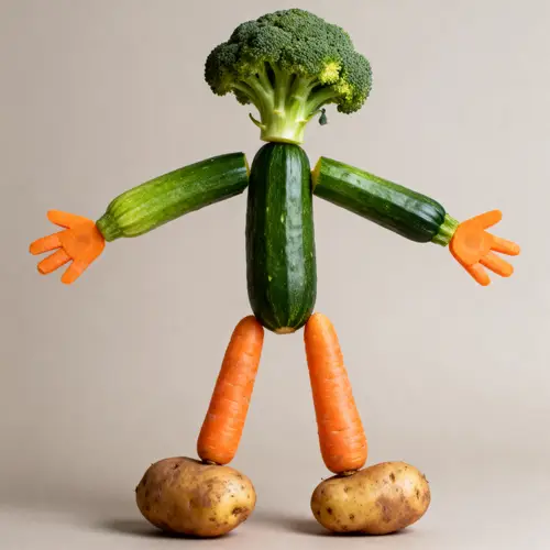 Man Made of Zucchini, Broccoli, & Carrots