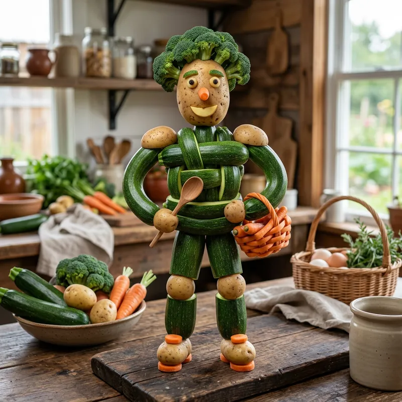 Man Made of Zucchini, Broccoli, & Carrots