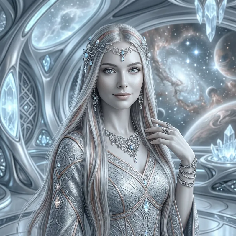 Futuristic Pleiades Woman Portrait