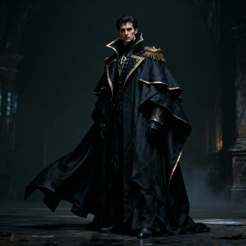 Imperial Black Oversized Cloak for Men