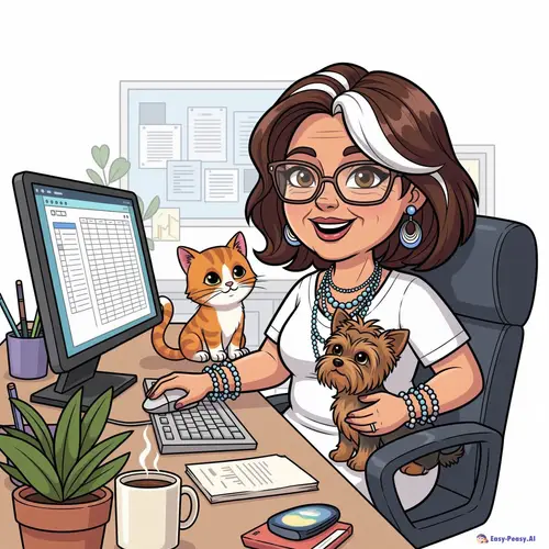 Cheerful Cartoon Avatar of a 50-Year-Old Woman