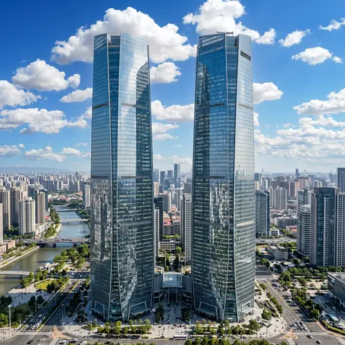 Modern Glass Skyscrapers Reflecting Urban Landscape