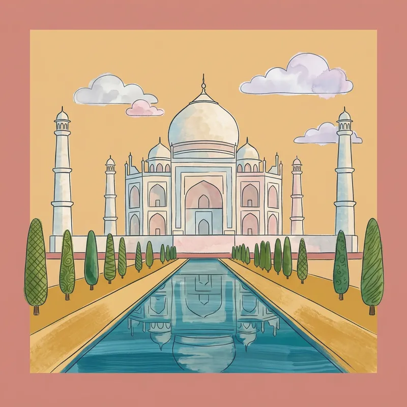 Vector Graphics of Famous Attractions | Minimalist Hand-Painted Illustration with Independent Vibe Vector Graphics of Famous Attractions | Minimalist Hand-Painted Illustration with Independent Vibe