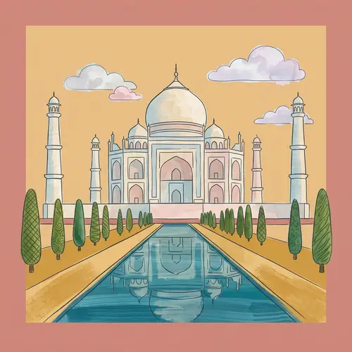 Vector Graphics of Famous Attractions | Minimalist Hand-Painted Illustration