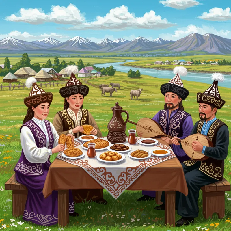 Ethnic Kazakh Style: Summer Family Feast
