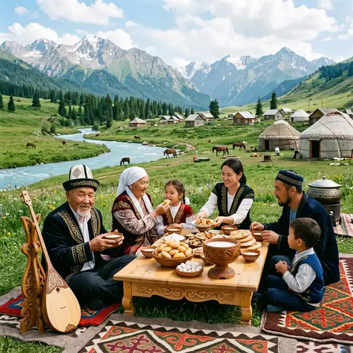 Ethnic Kazakh Style: Summer Family Feast