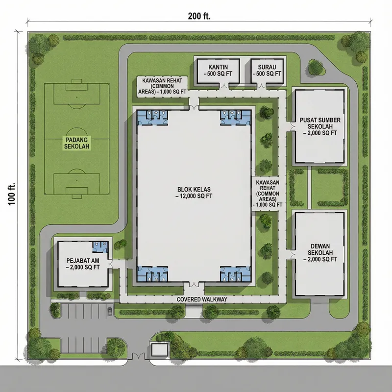 Efficient School Layout for Optimal Learning Space