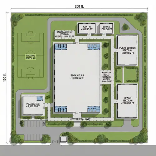 Efficient School Layout for Optimal Learning Space