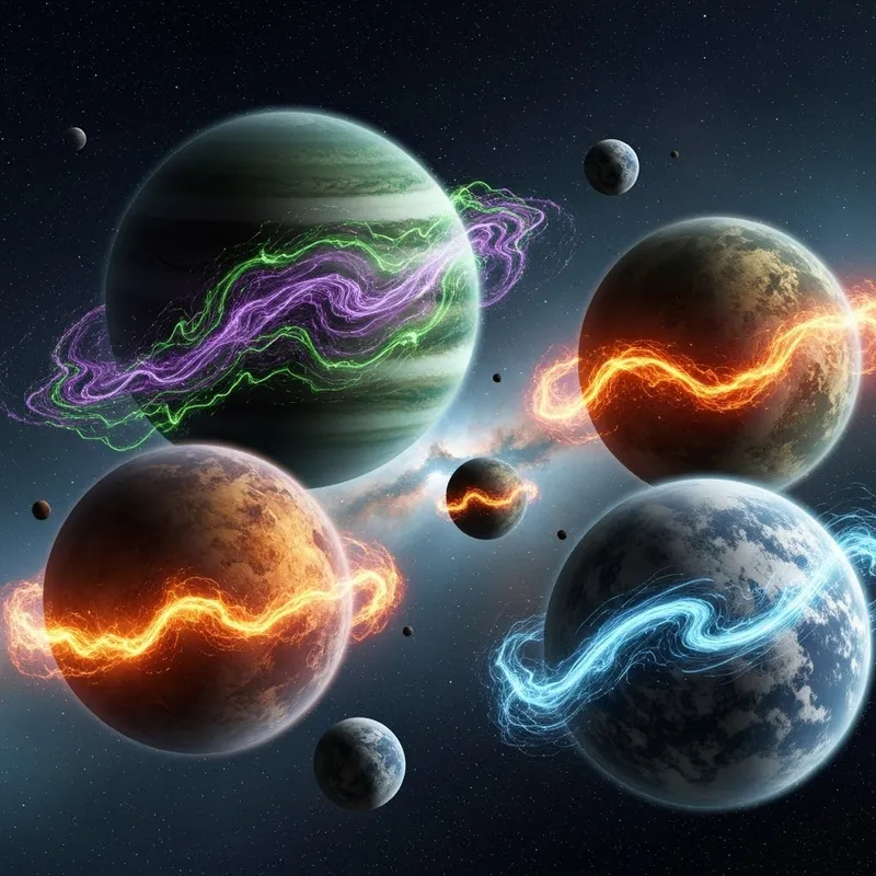 Planets with Surrounding Waves - Stunning Imagery