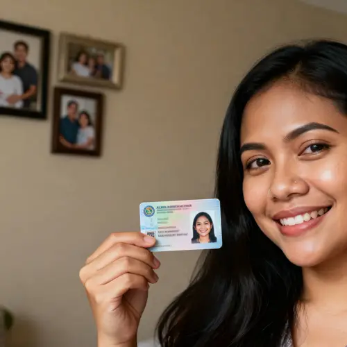 Philippina Woman Selfie with ID Card