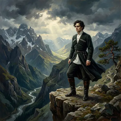 Romantic Image Inspired by Mikhail Lermontov | Mountain Landscape